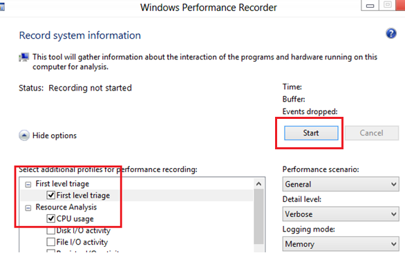 Analyzing high CPU usage with Windows Perfomance Recorder 