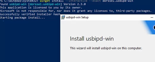 Install usbipd-win on Windows 10/11