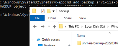 backup iis configuration using the appcmd tool