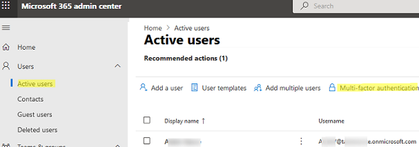 configure multi-factor authentication in Microsoft 365 Admin Center 