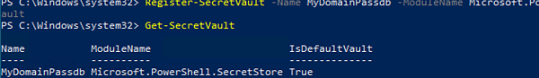 create local SecretStore vault