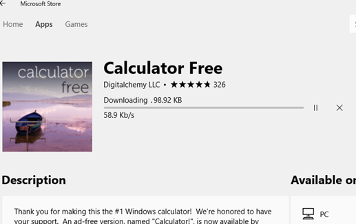 downloading app from microsoft store