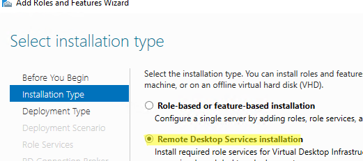 remote desktop services farm installation