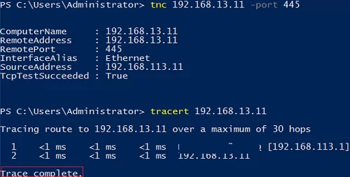 check routing between hyper-v internal networks