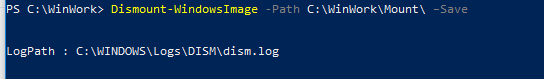 Dismount-WindowsImage - save changes