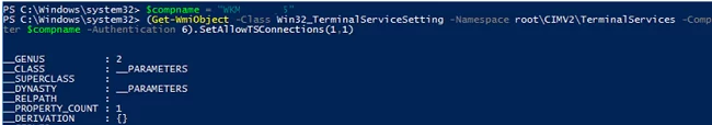 enablle rdp remotely wmi SetAllowTSConnections