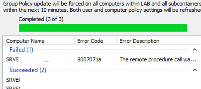 Forcing a Remote Computer Group Policy Update with GPMC
