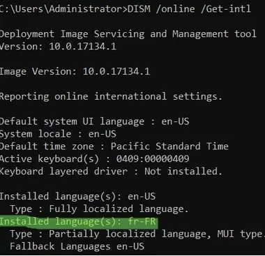 check installed windows language and lip