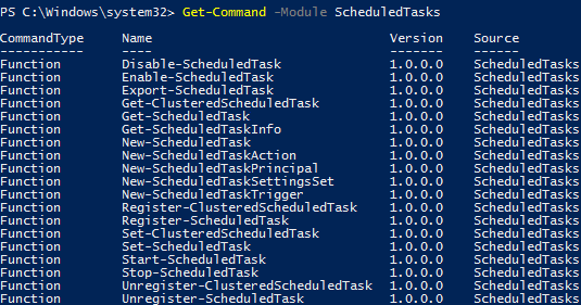 managing Scheduled Tasks via powershell