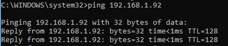 ping the secondary ip address