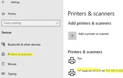 remote printer on windows computer