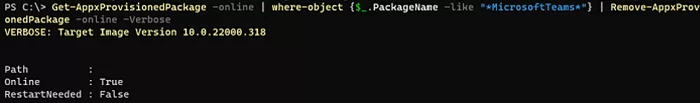 Remove MicrosoftTeams appx provisioned package with PowerShell