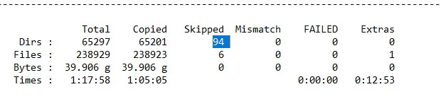 robocopy log file