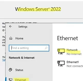 change network location via Windows Server 2022 UI